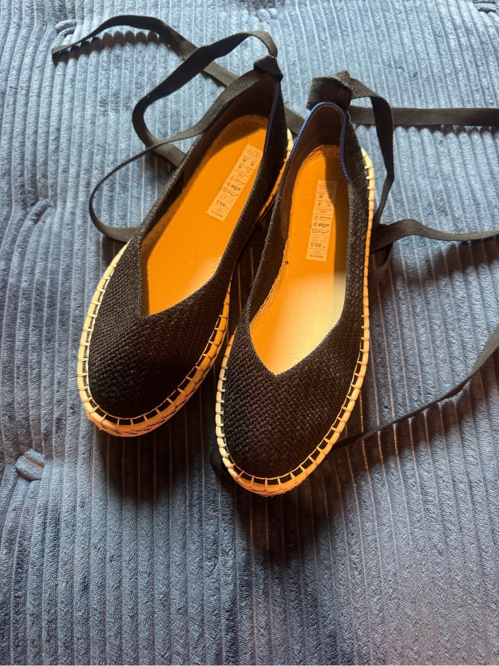 Women’s Rothy’s The Espadrille Lace-Up Flats in Black